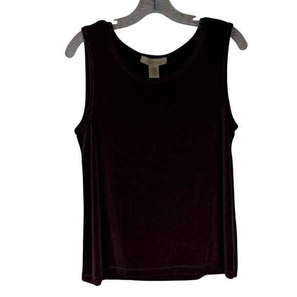 c.l.o.t.h.e.s Brown wmns Top Sz L fabric slinky Acetate/Span Travel Fabric EUC - Picture 1 of 7